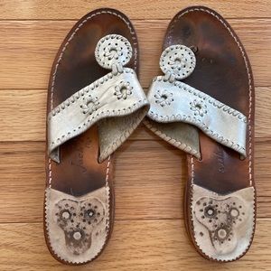 Jack Rodgers Platinum Flat Sandal